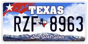 RZF8963 license plate in Texas