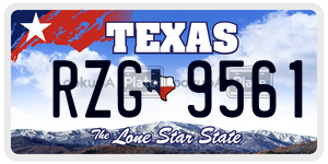 RZG9561 license plate in Texas