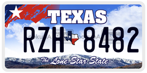 RZH8482 license plate in Texas