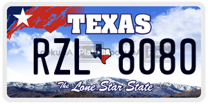 RZL8080 license plate in Texas