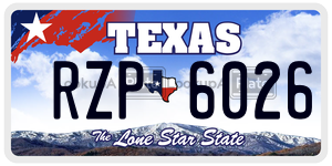 RZP6026  license plate in TX