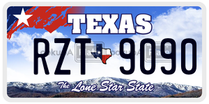 RZT9090 license plate in Texas