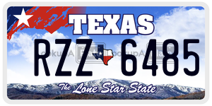 RZZ6485 license plate in Texas