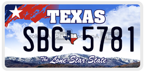 SBC5781  license plate in TX