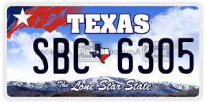 SBC6305 license plate in Texas