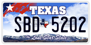 SBD5202 license plate in Texas