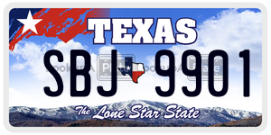 SBJ9901 license plate in Texas