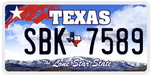 SBK7589  license plate in TX