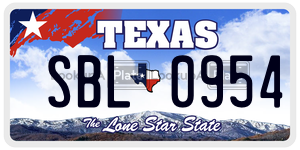 SBL0954 license plate in Texas