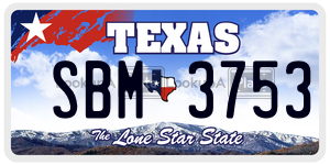 SBM3753 license plate in Texas