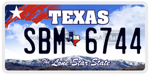 SBM6744 license plate in Texas