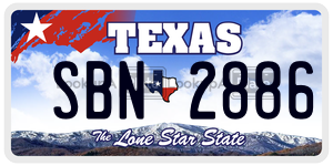 SBN2886 license plate in Texas