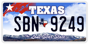 SBN9249 license plate in Texas