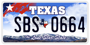 SBS0664 license plate in Texas