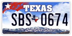 SBS0674 license plate in Texas