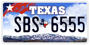 SBS6555  license plate in TX