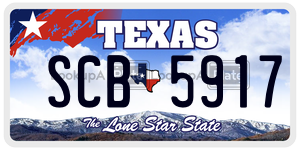 SCB5917 license plate in Texas