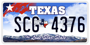 SCG4376 license plate in Texas