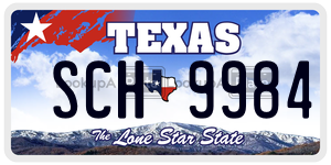 SCH9984 license plate in Texas