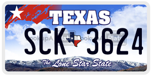 SCK3624 license plate in Texas