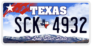 SCK4932 license plate in Texas