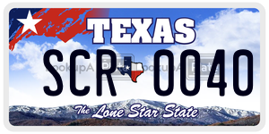 SCR0040 license plate in Texas