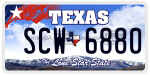 SCW6880 license plate in Texas