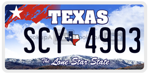 SCY4903 license plate in Texas