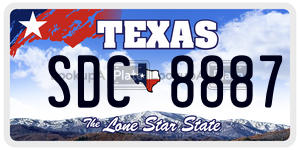 SDC8887  license plate in TX