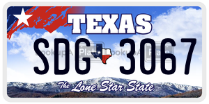 SDG3067 license plate in Texas