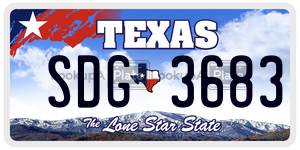 SDG3683 license plate in Texas
