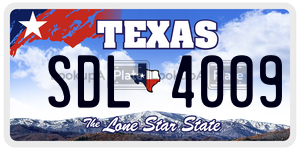 SDL4009 license plate in Texas