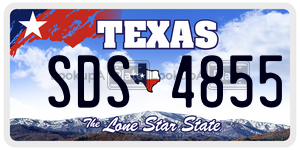 SDS4855 license plate in Texas