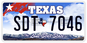 SDT7046 license plate in Texas