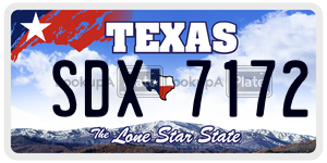 SDX7172 license plate in Texas