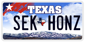 SEKHONZ license plate in Texas