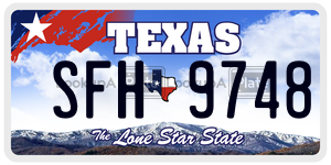 SFH9748 license plate in Texas