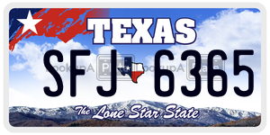 SFJ6365 license plate in Texas