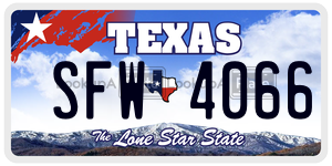 SFW4066 license plate in Texas