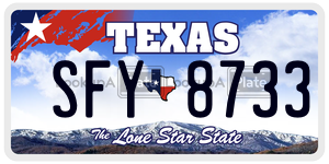 SFY8733 license plate in Texas