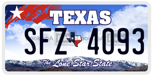 SFZ4093 license plate in Texas