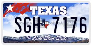 SGH7176 license plate in Texas