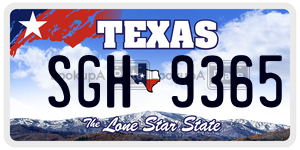 SGH9365 license plate in Texas