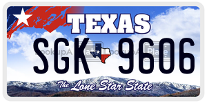 SGK9606 license plate in Texas