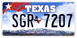 SGR7207 license plate in Texas