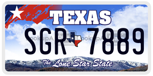 SGR7889 license plate in Texas