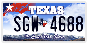 SGW4688 license plate in Texas