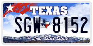 SGW8152 license plate in Texas