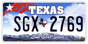 SGX2769 license plate in Texas