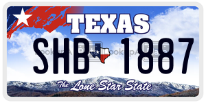 SHB1887 license plate in Texas